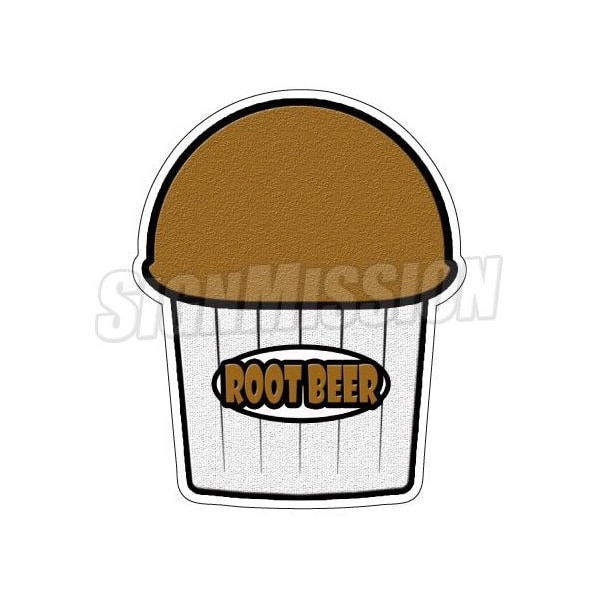 ROOT BEER FLAVOR Italian Ice Decal shaved ice sign cart trailer sticker, D-DC-24-Rootbeer Flavor